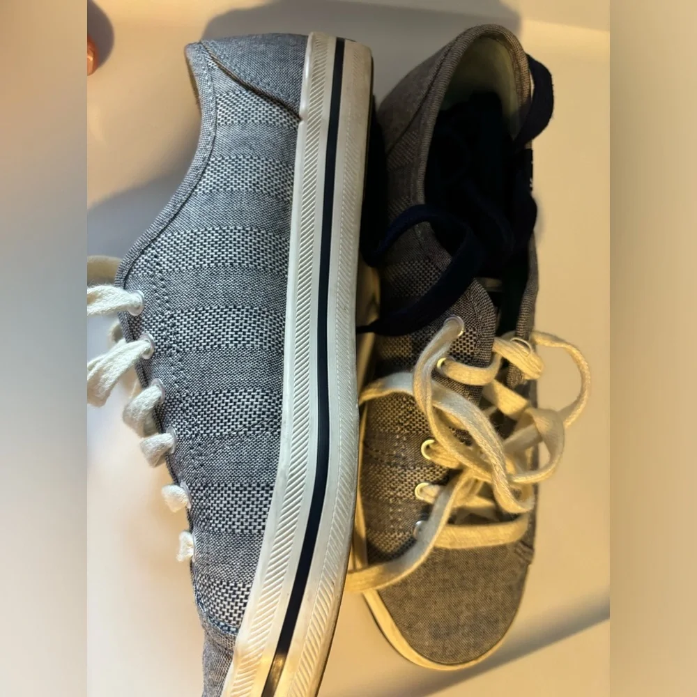 Keds Size 7‎ Women’s Navy Blue And White Pattern In EUC  WF54698